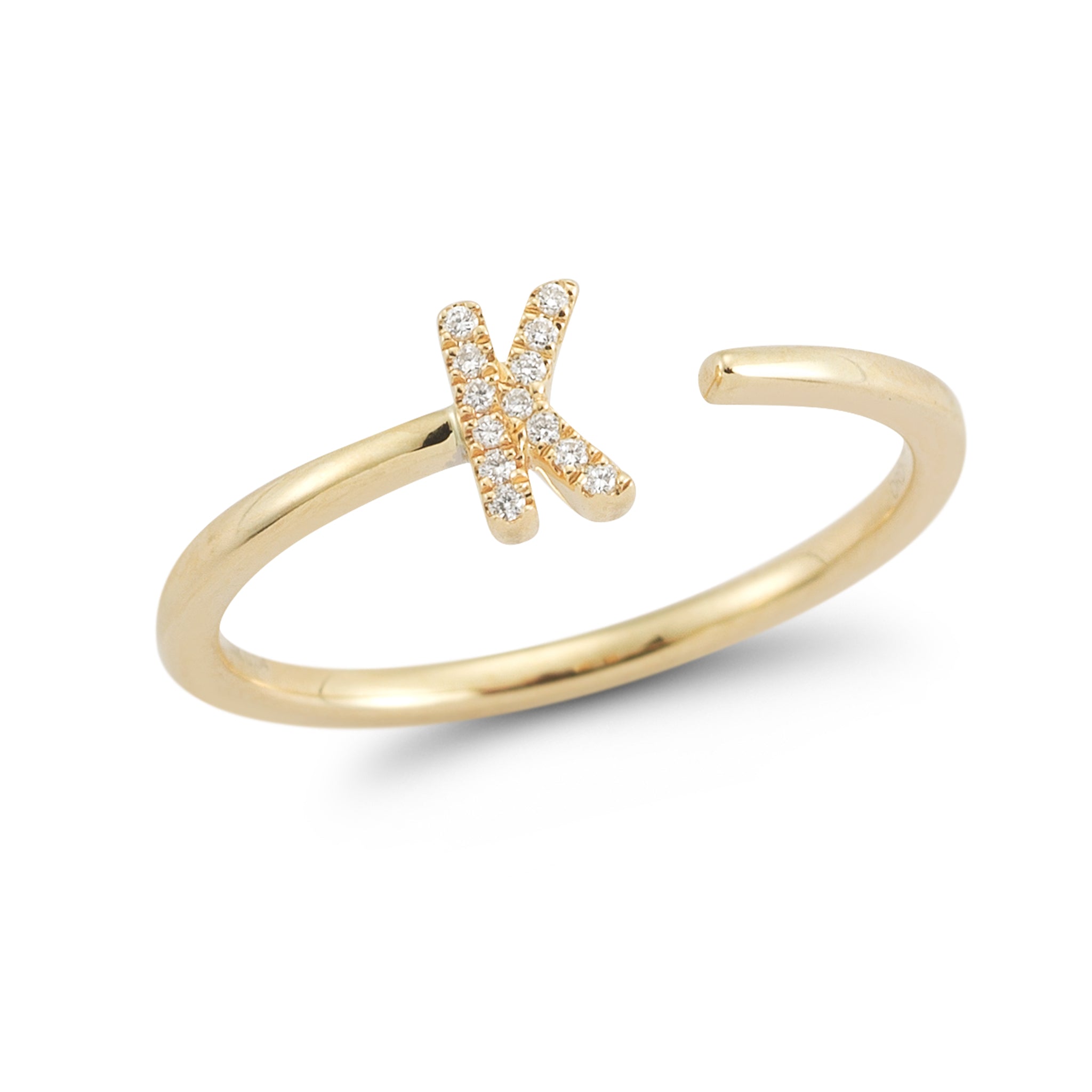 Diamond Personalized Initial Cuff Ring -